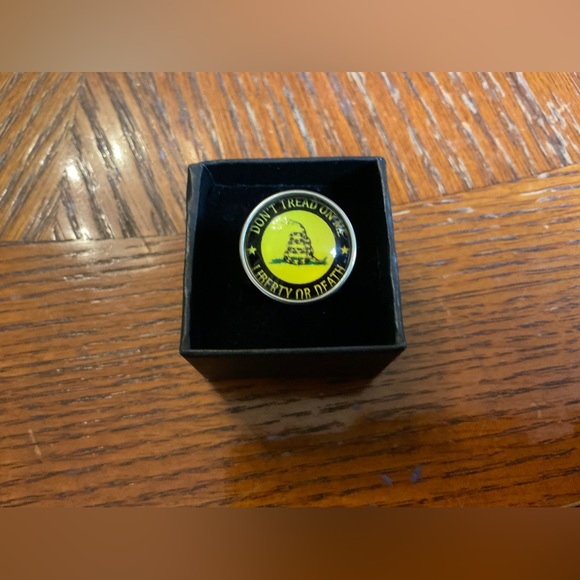 🇺🇸”Don’t Tread On Me Liberty Or Death” Adjustable Silver Ring! - Picture 6 of 7